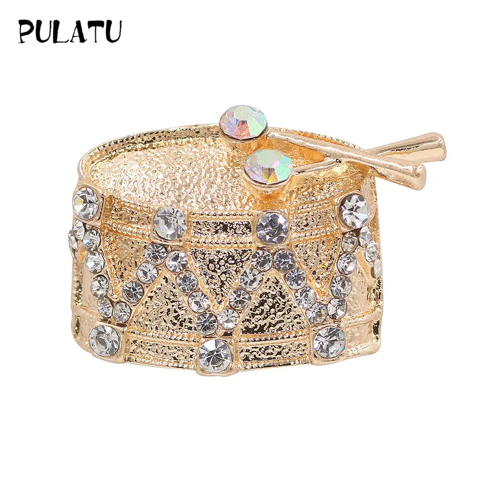 PULATU Gold Color Drum Brooches for Women Alloy Metal Mosaic Rhinestone Brooch Pins Party Club Pin High Quality Decoration Gift
PULATU Gold Color Drum Brooches for Women Alloy Metal Mosaic Rhinestone Brooch Pins Party Club Pin High Quality Decoration Gift
