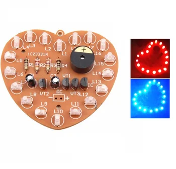 DIY Kit Music Flash Light Kits 18 LEDs Heart-Shaped Red Green Dual-Color Flashing Happy Birthday Music Gift Electronic Fun Parts
DIY Kit Music Flash Light Kits 18 LEDs Heart-Shaped Red Green Dual-Color Flashing Happy Birthday Music Gift Electronic Fun Parts