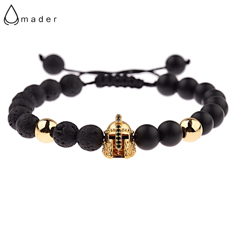 Amader Classic Charm Gold Helmet Natural Lava&Matte Stone Beads Braided Bracelet Men Micro-Inlaid Zircon Bracelets Women ABL023
Amader Classic Charm Gold Helmet Natural Lava&Matte Stone Beads Braided Bracelet Men Micro-Inlaid Zircon Bracelets Women ABL023