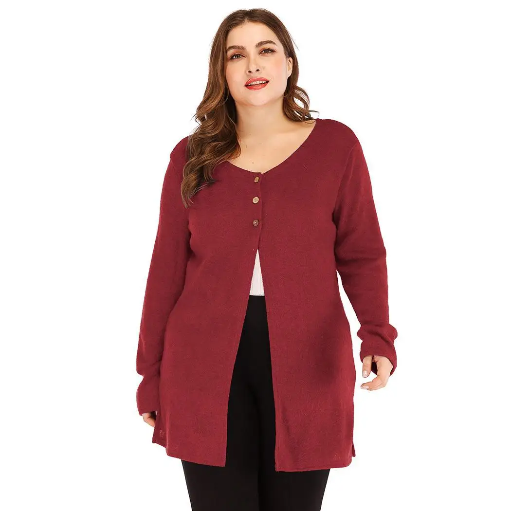 Women Fashion Round Neck Long Sleeve Solid Plus Causal Button Single Breasted Size Coat Autumn, Winter
Women Fashion Round Neck Long Sleeve Solid Plus Causal Button Single Breasted Size Coat Autumn, Winter