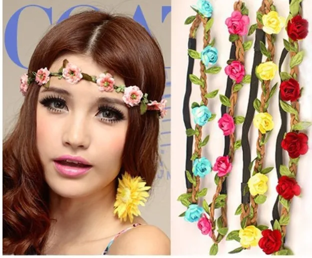 3Pcs/lot Fashion Women Bride Flower Headband Bohemian Style Rose Flower Crown Hairband Ladies Elastic Beach Hair Accessories
3Pcs/lot Fashion Women Bride Flower Headband Bohemian Style Rose Flower Crown Hairband Ladies Elastic Beach Hair Accessories