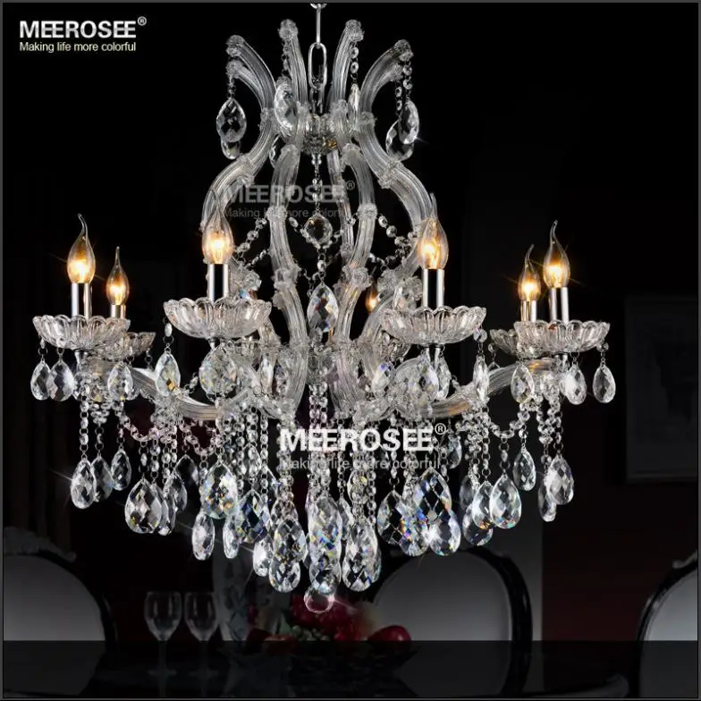 

Maria Theresa Clear Chrome Crystal Chandelier Light LED Crystal Lustre Light for Lobby Stair Hallway Hotel project MD8475