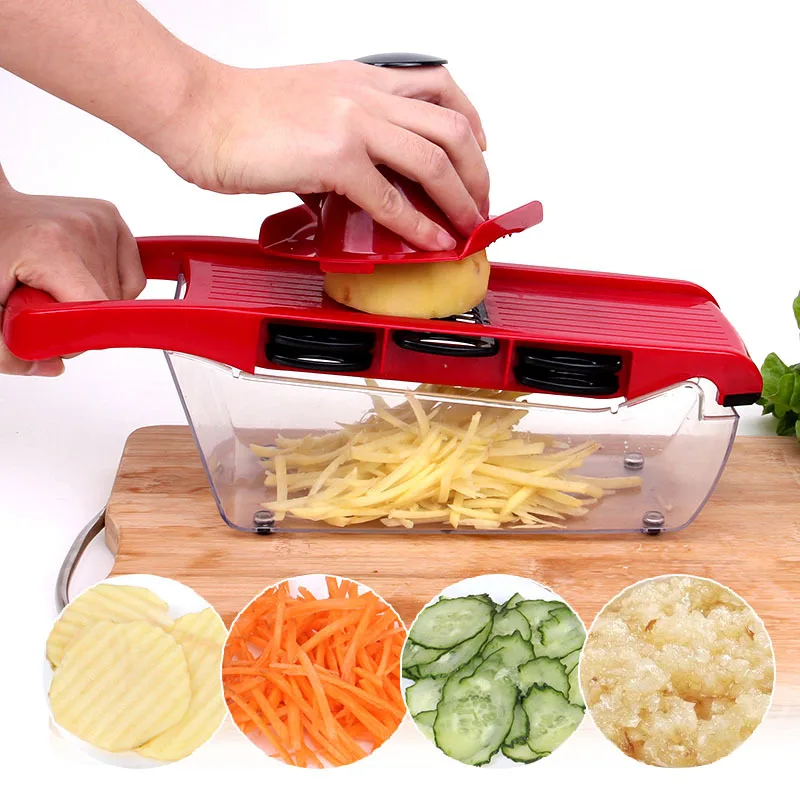 Multi-function Mandoline Cutter Vegetable Cutter Slicer 6 Blades Julienne Grater Fruit Peeler Potato Onion Kitchen Cooking Tools
Multi-function Mandoline Cutter Vegetable Cutter Slicer 6 Blades Julienne Grater Fruit Peeler Potato Onion Kitchen Cooking Tools