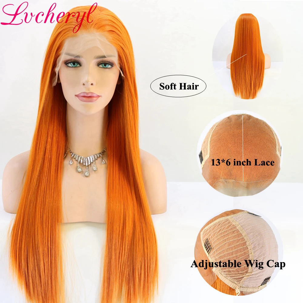 Lvcheryl 13x6 Lace Orange Color Free Part Futura Fiber Hair Wigs Heat Resistant Hair Synthetic Lace Front Wigs
Lvcheryl 13x6 Lace Orange Color Free Part Futura Fiber Hair Wigs Heat Resistant Hair Synthetic Lace Front Wigs
