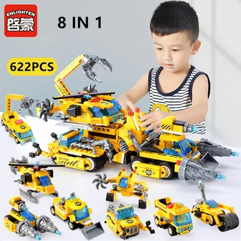 ENLIGHTEN 622Pcs City Engineering Chariot Technic Building Blocks Sets Brinquedos Bricks Playmobil Educational Toys for Children
ENLIGHTEN 622Pcs City Engineering Chariot Technic Building Blocks Sets Brinquedos Bricks Playmobil Educational Toys for Children