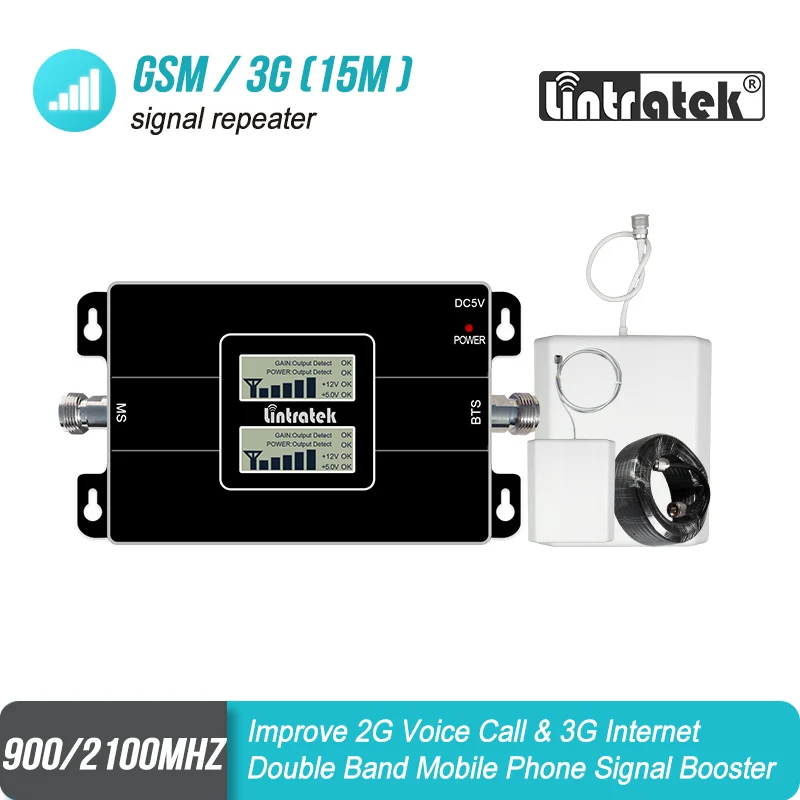 Lintratek GSM 900 3G 2100 Mobile Signal Repeater Dual Band 2G UMTS Cellular Signal Booster Amplifier 3G Antenna Set S8j2
Lintratek GSM 900 3G 2100 Mobile Signal Repeater Dual Band 2G UMTS Cellular Signal Booster Amplifier 3G Antenna Set S8j2