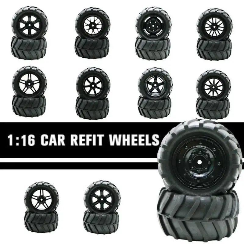 

2Pcs 82mm Wheel Rim and Tires for 1/16 Monster Truck Traxxas HSP HPI E-MAXX Savage Flux Racing RC Car Model Toys Hobby Parts