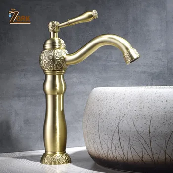 

ZGRK Basin Faucets Bath Antique Finish Brass Water Tap Bathroom Basin Sink Faucet Vanity Faucet Wash Mixer Taps Crane SLT139