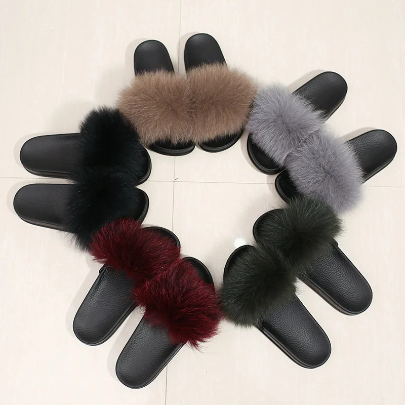 Women Summer Slippers Flat Fox Fur Slippers Nature Real Fur Beach Slippers Flat Slides Beach Sandals Lady Plush Furry Slides
Women Summer Slippers Flat Fox Fur Slippers Nature Real Fur Beach Slippers Flat Slides Beach Sandals Lady Plush Furry Slides