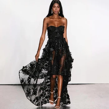 Newest Celebrity Evening Party Bandage Dress Women Black Sleeveless Strapless Sexy Club Appliques Lace Dress Women Vestidos
Newest Celebrity Evening Party Bandage Dress Women Black Sleeveless Strapless Sexy Club Appliques Lace Dress Women Vestidos
