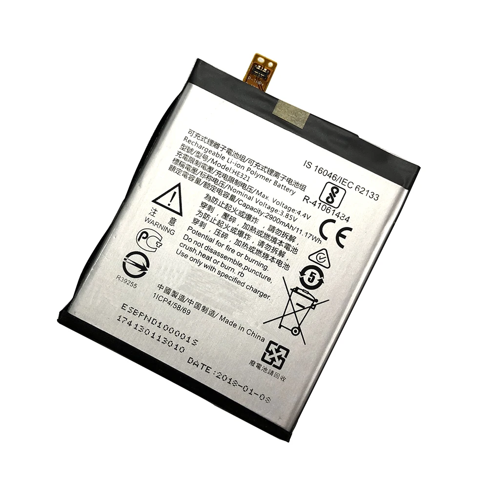 NEW Good Quality AAA HE321 mobile phone battery for Nokia 5 Dual SIM (TA-1053 DS) 2900MaH N5 Real Capacity Replacement
NEW Good Quality AAA HE321 mobile phone battery for Nokia 5 Dual SIM (TA-1053 DS) 2900MaH N5 Real Capacity Replacement