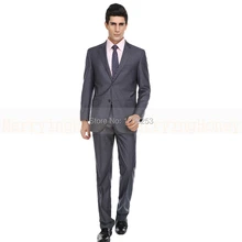 Grey Men tuxedo Custom Made 2 piece suit Jacket Pants slim fit mens suits wedding groom wear office Blazer hommes mis en costume
Grey Men tuxedo Custom Made 2 piece suit Jacket Pants slim fit mens suits wedding groom wear office Blazer hommes mis en costume