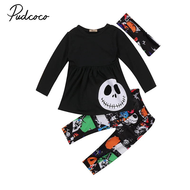 2017 Toddler Kids Girl Halloween Clothes Long Sleeve Black Mini Dress Tops+Long Pant Legging Headband Outfits 3PCS Clothing Set
2017 Toddler Kids Girl Halloween Clothes Long Sleeve Black Mini Dress Tops+Long Pant Legging Headband Outfits 3PCS Clothing Set