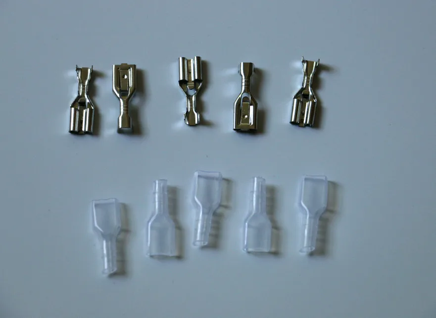 25set 6.3mm copper Tin plating Faston Crimp Terminal 250 Female Connector Transparent Sheath insulation Spring Self-locking Plug
25set 6.3mm copper Tin plating Faston Crimp Terminal 250 Female Connector Transparent Sheath insulation Spring Self-locking Plug