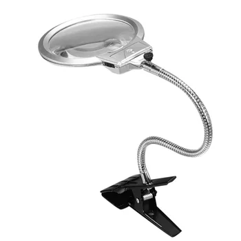Clip On Desktop Illuminated Magnifier Magnifying Glass Reading Loupe Metal Hose LED Lighted Lamp Top Desk Magnifier With Clamp
Clip On Desktop Illuminated Magnifier Magnifying Glass Reading Loupe Metal Hose LED Lighted Lamp Top Desk Magnifier With Clamp