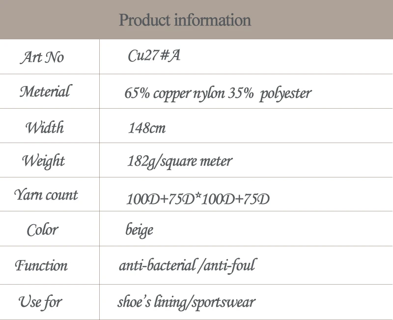product info
