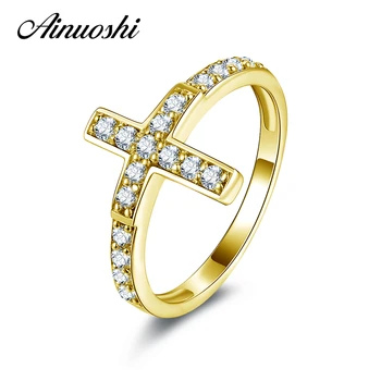 AINUOSHI 14K Solid Yellow Gold Cross Ring Cute Amulet Micro Pave Sona Simulated Diamond Trendy Half Eternity Band Ring for Women
AINUOSHI 14K Solid Yellow Gold Cross Ring Cute Amulet Micro Pave Sona Simulated Diamond Trendy Half Eternity Band Ring for Women