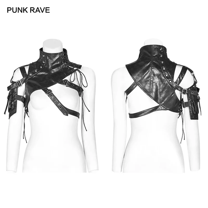 PUNK RAVE Gothic Women's Black Synthetic Leather Shoulder Straps Corset Top Punk Fashion Sexy Club Party Vest Summer Street Wear
PUNK RAVE Gothic Women's Black Synthetic Leather Shoulder Straps Corset Top Punk Fashion Sexy Club Party Vest Summer Street Wear