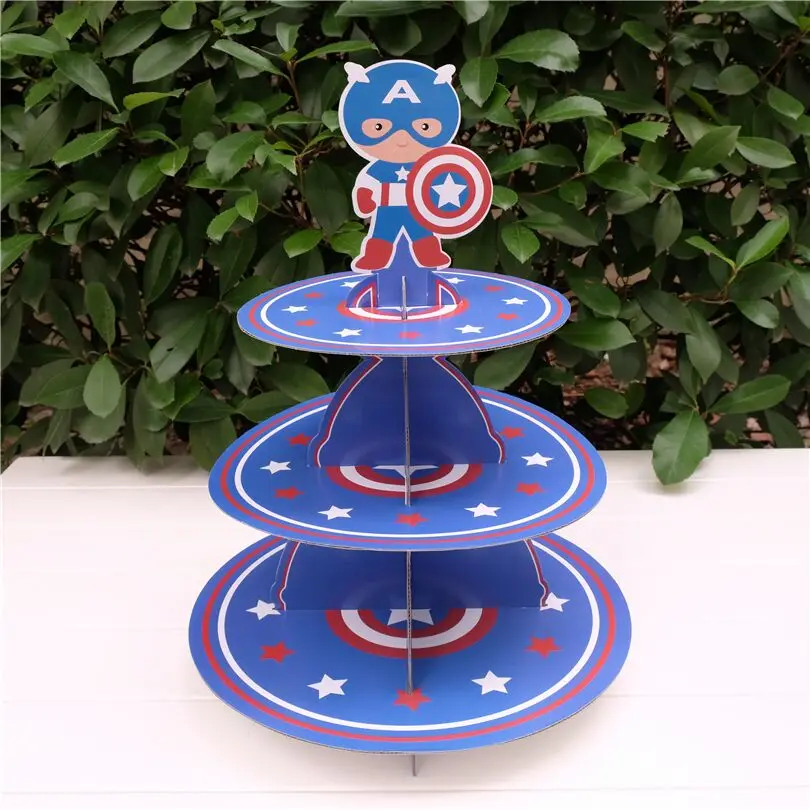 1PC Captain America Theme 3 Tier Cardboard Cake Stand Happy Birthday Party Paperboard Cupcake Holder Kids Baby Shower Supplies
1PC Captain America Theme 3 Tier Cardboard Cake Stand Happy Birthday Party Paperboard Cupcake Holder Kids Baby Shower Supplies
