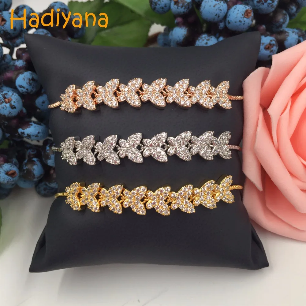 Hadiyana Brand CZ Classic Butterfly 3colors Plating Adjustable Bracelet Sets for Women Party with Slide Lock SL458-S
Hadiyana Brand CZ Classic Butterfly 3colors Plating Adjustable Bracelet Sets for Women Party with Slide Lock SL458-S