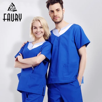2018 Doctor Nurse Hospital Surgical Uniforms Short Sleeve Male Female Surgeon V-neck Breathable Tops Pants Medical Scrubs Set
2018 Doctor Nurse Hospital Surgical Uniforms Short Sleeve Male Female Surgeon V-neck Breathable Tops Pants Medical Scrubs Set