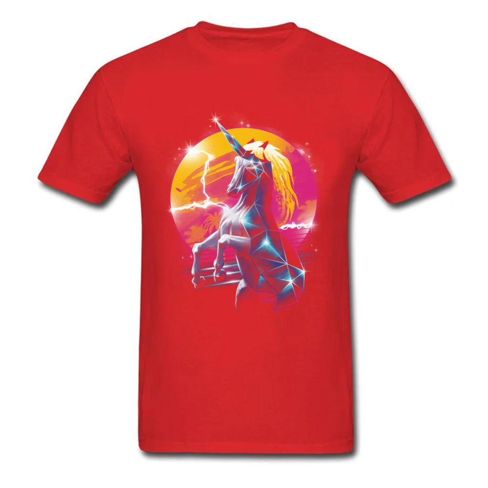 New Arrival Men's Tops & Tees Rad Unicorn Normal Tshirts 100% Cotton Fabric Short Sleeve Fitness Tight T-shirts Crewneck Rad Unicorn red