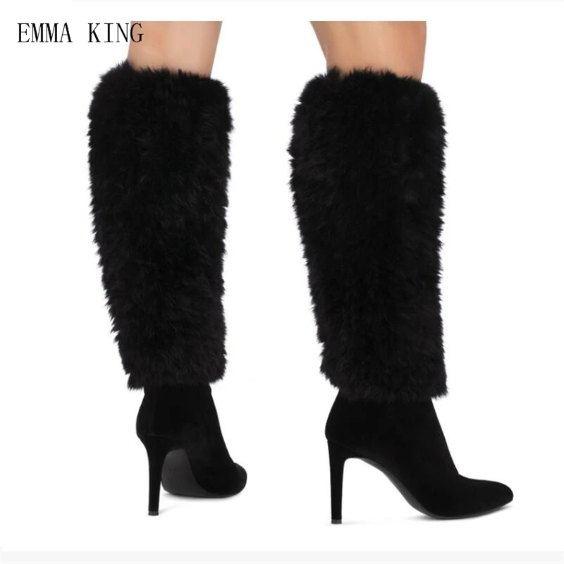 Emma King 2018 Faux Fur Snow Boots Women Winter Stiletto High Heels Shoes Woman Pointy Suede Warm Furry Boots Motorcycle Runway
Emma King 2018 Faux Fur Snow Boots Women Winter Stiletto High Heels Shoes Woman Pointy Suede Warm Furry Boots Motorcycle Runway
