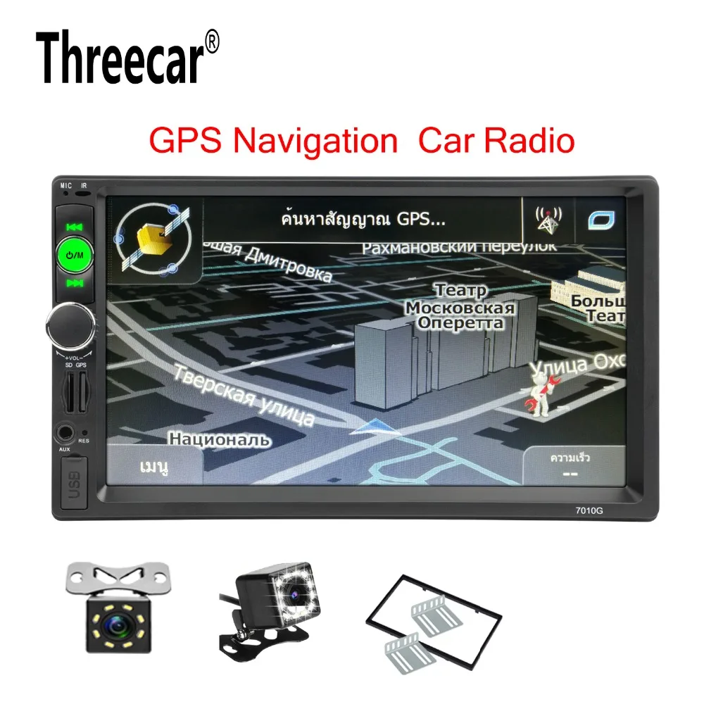 

7010G 2 din 7 inch HD Car Radio GPS Navigation Player Camera Autoradio Bluetooth AUX MP3 MP5 Stereo FM Audio USB Auto Electronic