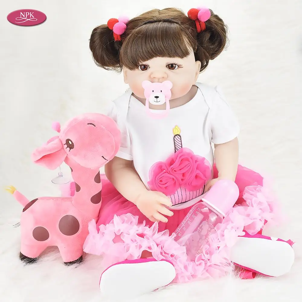 

NPK Bebes Reborn Girl Baby Dolls 55CM Full Body Silicone Realistic Newborn Babies Doll Bathe Toys Reborn Toddler Bonecas Menina