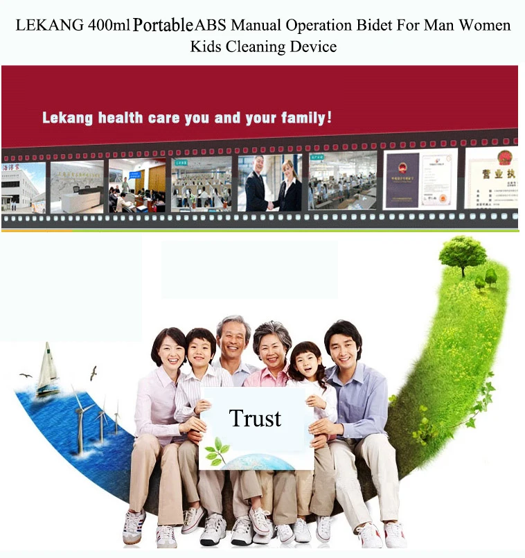 400ml LEKANG Portable ABS Manual Operation Bidet For Man Women Kids Cleaning Device