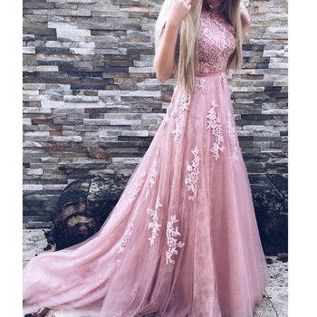 Verngo Evening Dress A-line Lace-appliques Elegant Tulle Party Dress V-back Robe de soiree formal dress Custom made
Verngo Evening Dress A-line Lace-appliques Elegant Tulle Party Dress V-back Robe de soiree formal dress Custom made