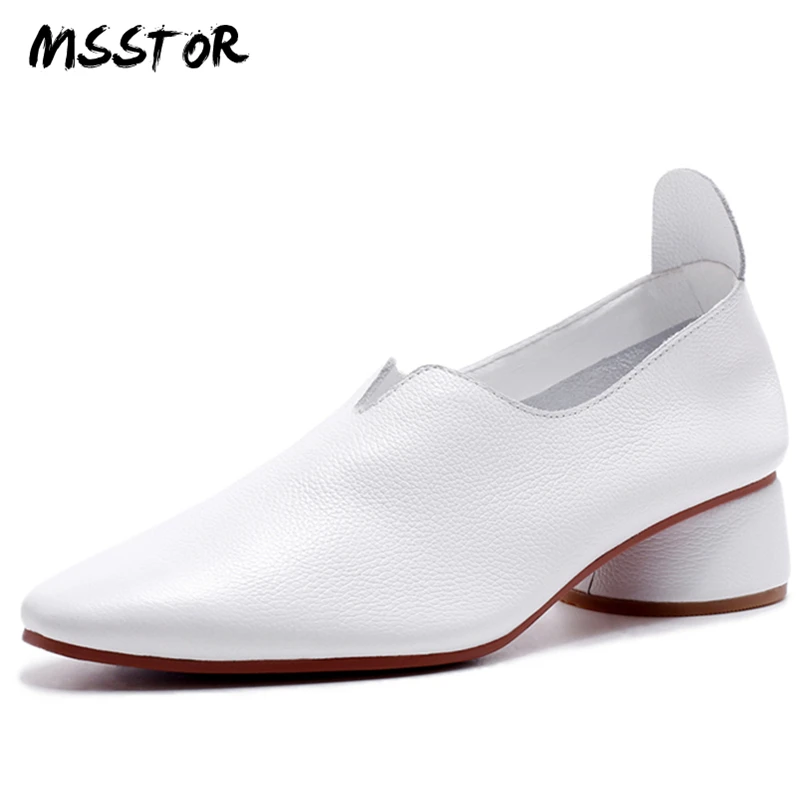 MSStor Concise Black Women Shoes High Heel Round Toe Fashion Casual Shallow Spring Summer Shoes Genuine Leather Pumps Women
MSStor Concise Black Women Shoes High Heel Round Toe Fashion Casual Shallow Spring Summer Shoes Genuine Leather Pumps Women