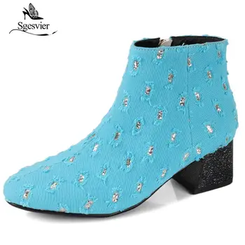 Sgesvier fashion autumn beautiful dress denim shoes woman zip motorcycle thick heel ankle boots for women riding boot OX702
Sgesvier fashion autumn beautiful dress denim shoes woman zip motorcycle thick heel ankle boots for women riding boot OX702