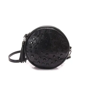 2018 New Funny Circle Genuine Leather Women Handbag Party Crossbody Rivet Fashion Messenger Solid Black Mini Cute Shoulder Bag
2018 New Funny Circle Genuine Leather Women Handbag Party Crossbody Rivet Fashion Messenger Solid Black Mini Cute Shoulder Bag