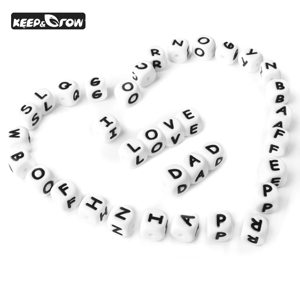KEEP&GROW 50Pcs/lot Letter Silicone Beads 12mm Food Grade Silicone Beads Baby Teether DIY Pacifier Pendant Baby Jewelry Making
KEEP&GROW 50Pcs/lot Letter Silicone Beads 12mm Food Grade Silicone Beads Baby Teether DIY Pacifier Pendant Baby Jewelry Making