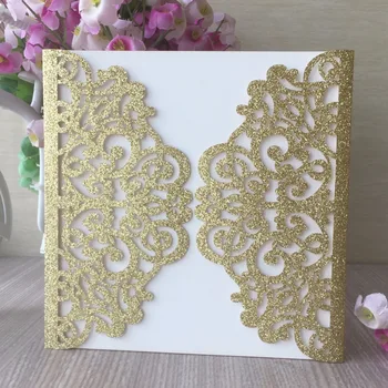 20pcs Luxuryl Glitter Rose gold and Gold paper handmade fancy laser cut Paper craft lace wedding invitation Dinner card favor
20pcs Luxuryl Glitter Rose gold and Gold paper handmade fancy laser cut Paper craft lace wedding invitation Dinner card favor