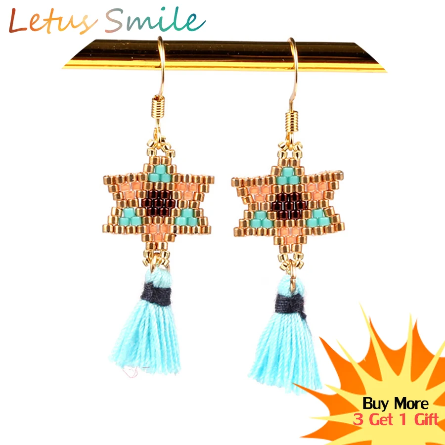 Office Miyuki Seedbeads Drop Earring Tassel Star Earrings Women Boho Ethnic Pendant Earrings Girl Fashion Handwoven Ear Jewelry
Office Miyuki Seedbeads Drop Earring Tassel Star Earrings Women Boho Ethnic Pendant Earrings Girl Fashion Handwoven Ear Jewelry