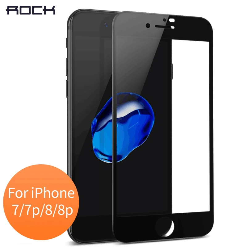 

ROCK Screen Protector Tempered Glass For iPhone 8 7 6 6s Plus,0.23MM Soft 3D Curved Full Cover Protective Toughened Glass Film