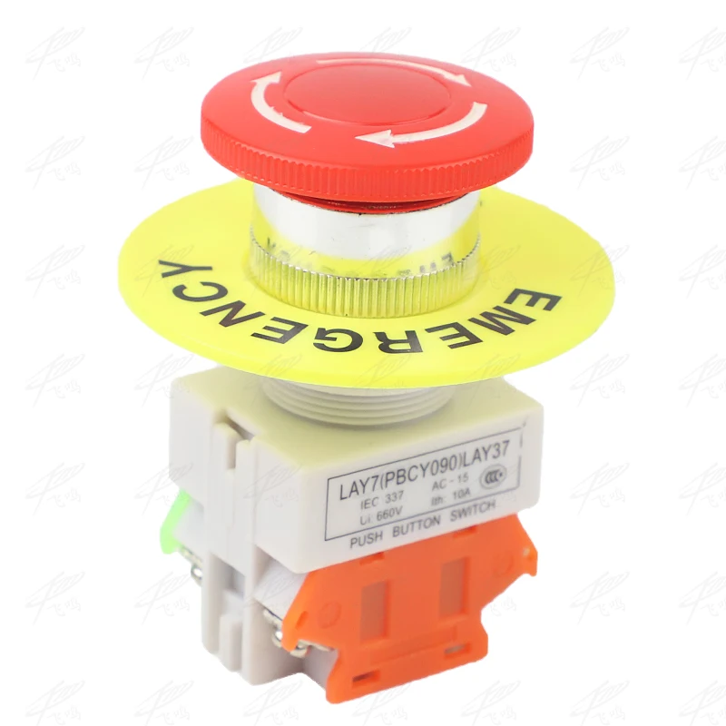 Red Mushroom Cap 1NO 1NC DPST Emergency Stop Push Button Switch AC 660V 10A Switch Equipment Lift Elevator Latching Self Lock
Red Mushroom Cap 1NO 1NC DPST Emergency Stop Push Button Switch AC 660V 10A Switch Equipment Lift Elevator Latching Self Lock
