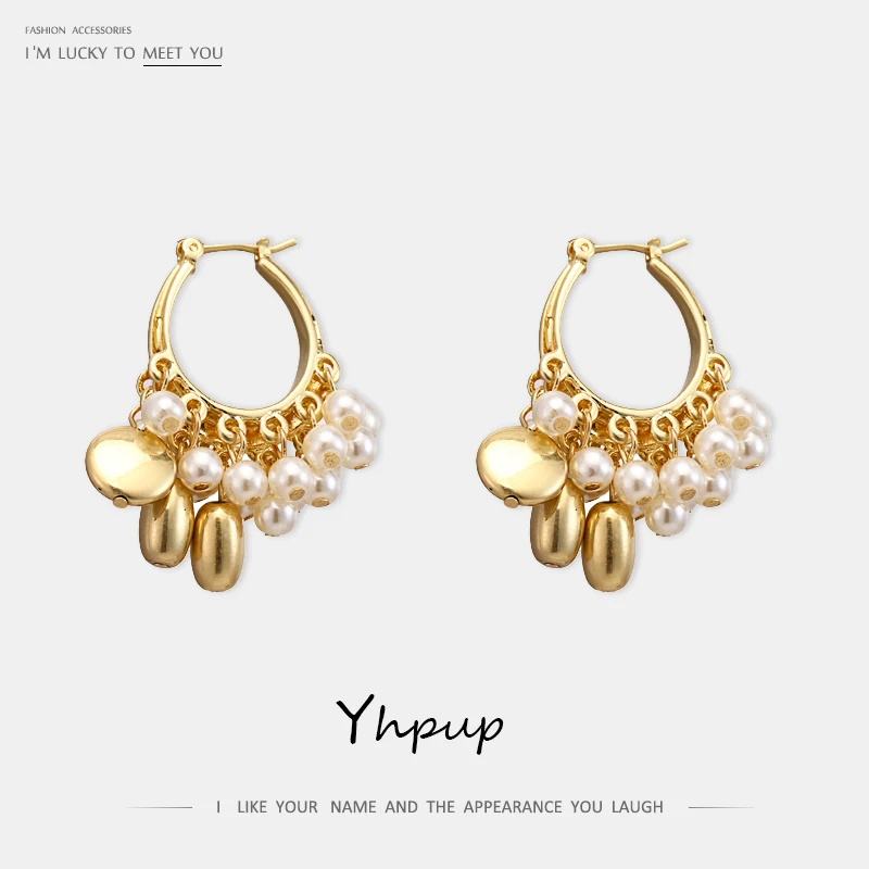 Yhpup Trendy Personality Imitation Pearls Tassel Dangle Earrings Copper Gold Geometric Elegant Earrings for Women Party Jewelry
Yhpup Trendy Personality Imitation Pearls Tassel Dangle Earrings Copper Gold Geometric Elegant Earrings for Women Party Jewelry