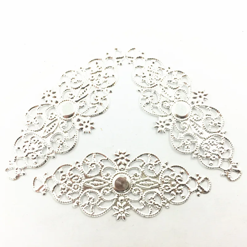 10Pcs Silver Plated Filigree Flower Pattern Hollow Wraps AlloConnectors Charms Embellishments Crafts Making DIY Findings 61x24mm
10Pcs Silver Plated Filigree Flower Pattern Hollow Wraps AlloConnectors Charms Embellishments Crafts Making DIY Findings 61x24mm