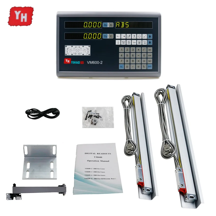 DRO Digital Readout Kit/Unit 2 Axis New VM600-2 + 2 PCS 5u Rulers Linear Scales 400 500 600 700 800 900 1000 for Lathe Machine
DRO Digital Readout Kit/Unit 2 Axis New VM600-2 + 2 PCS 5u Rulers Linear Scales 400 500 600 700 800 900 1000 for Lathe Machine