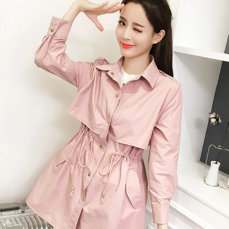 Ailegogo Spring Women Lace Up Medium Long Trench Coat Slim Loose Fit Single Breasted Fashion High Street Outwear Female
Ailegogo Spring Women Lace Up Medium Long Trench Coat Slim Loose Fit Single Breasted Fashion High Street Outwear Female