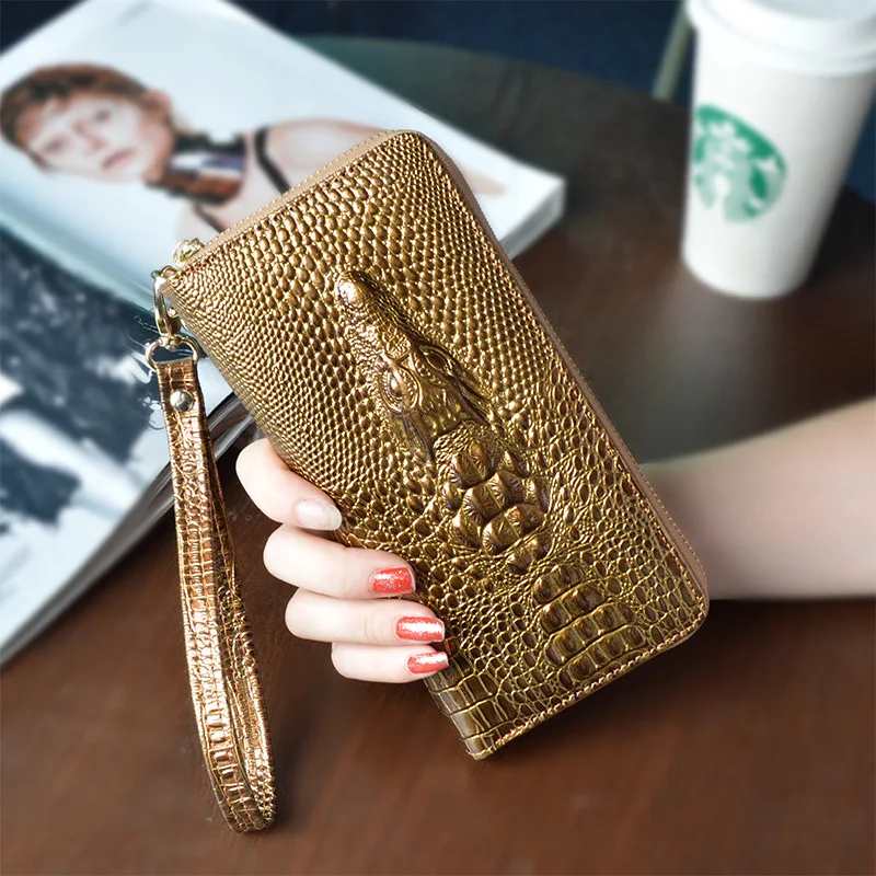 100% Genuine Leather Crocodile pattern Wallet Women Long Style Cowhide Purse Lady handbag noble luxurious personalized custom
100% Genuine Leather Crocodile pattern Wallet Women Long Style Cowhide Purse Lady handbag noble luxurious personalized custom