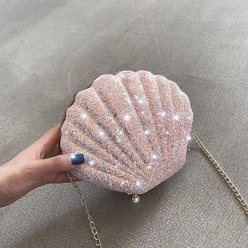 PU Wild Shell Bag Crossbody Chain Shoulder Messenger Evening Bag with Sequins Clutch Sac Fashion Purses and Handbags 
PU Wild Shell Bag Crossbody Chain Shoulder Messenger Evening Bag with Sequins Clutch Sac Fashion Purses and Handbags