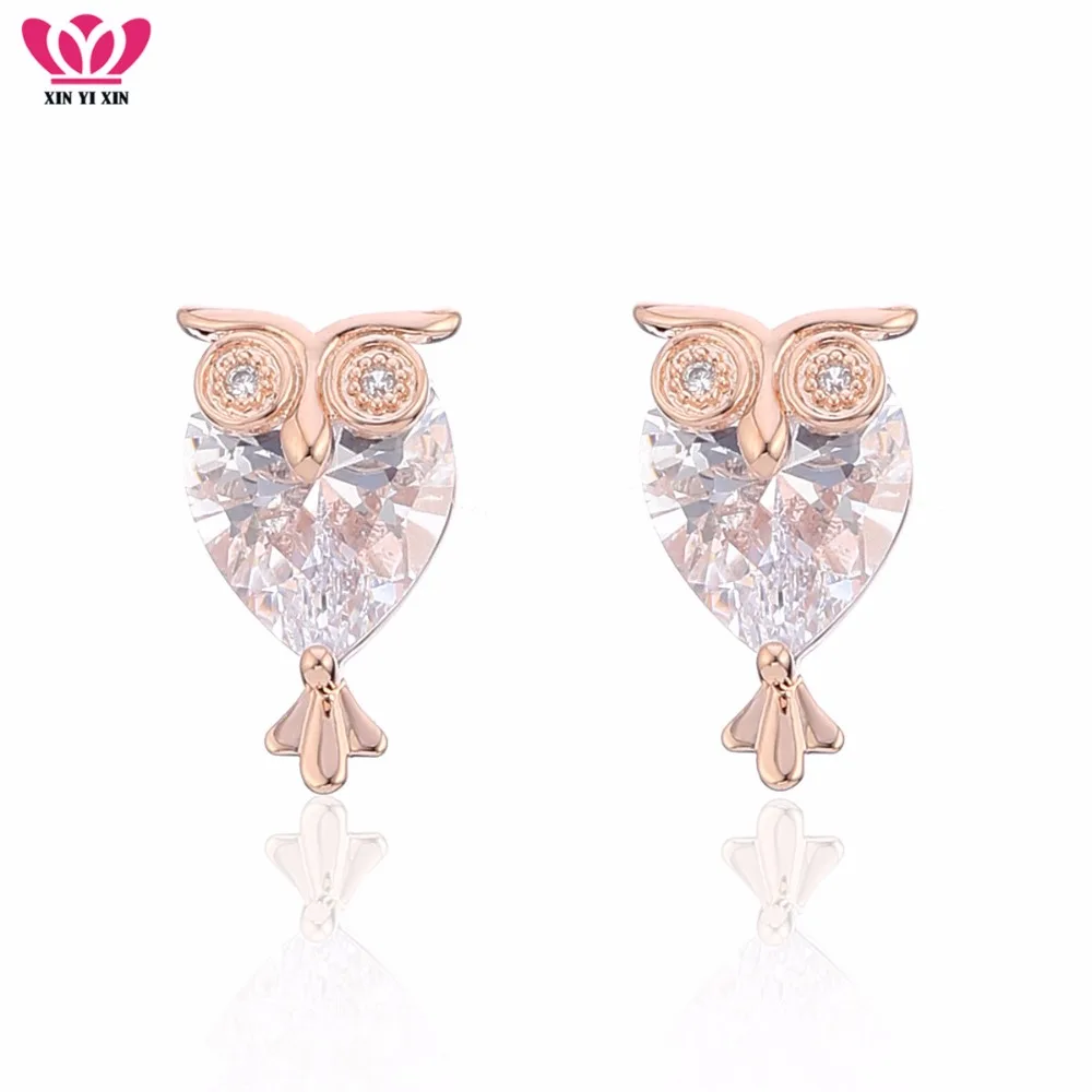 Rose Gold Women Owl Ear Big AAA Cubic Zirconia Stud Earrings CZ Stone Animal Earring Fancy Girl Gift Fashion Jewelry Accessories
Rose Gold Women Owl Ear Big AAA Cubic Zirconia Stud Earrings CZ Stone Animal Earring Fancy Girl Gift Fashion Jewelry Accessories