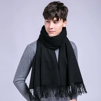 2019 Autumn Winter 100% Wool Scarf For Men Classic Solid Tassels Thicken Warm Man Large Sheep Wool Scarves Black 200x70cm
2019 Autumn Winter 100% Wool Scarf For Men Classic Solid Tassels Thicken Warm Man Large Sheep Wool Scarves Black 200x70cm