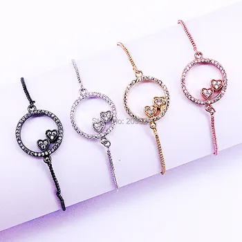 10Pcs High Quality Heart Bracelets Jewelry Charm CZ Micro Pave Round Shaped Connector Bracelets Adjustable
10Pcs High Quality Heart Bracelets Jewelry Charm CZ Micro Pave Round Shaped Connector Bracelets Adjustable