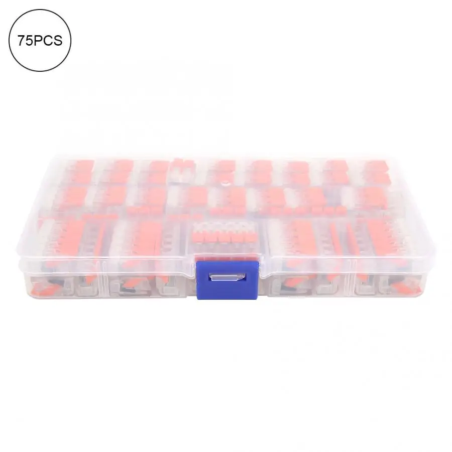 Spring Terminal Block 75pcs Universal Compact Terminal Block 2/3/5 Pin Lever Fit Wiring Connector Connector Block
Spring Terminal Block 75pcs Universal Compact Terminal Block 2/3/5 Pin Lever Fit Wiring Connector Connector Block