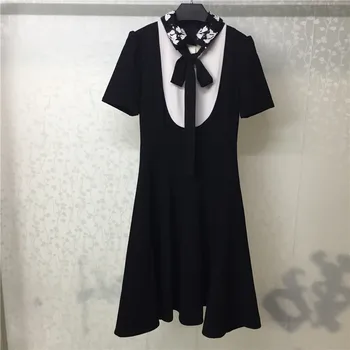 Women A-line Dress Summer Elegant Black And White Dress Women 2018 Fashion Short Sleeve Dress
Women A-line Dress Summer Elegant Black And White Dress Women 2018 Fashion Short Sleeve Dress